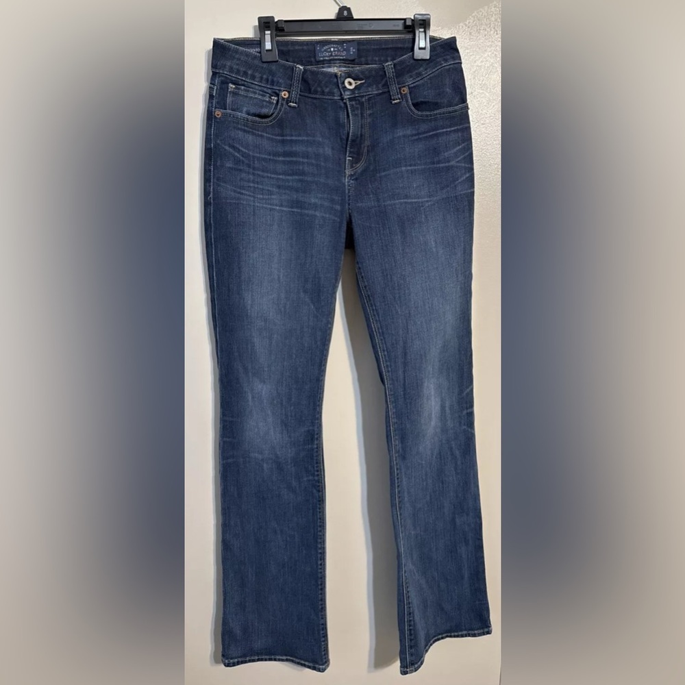 Lucky Brand Sasha Boot Stretch Mid-Rise Blue Jeans Size 8/29 Dark Blue